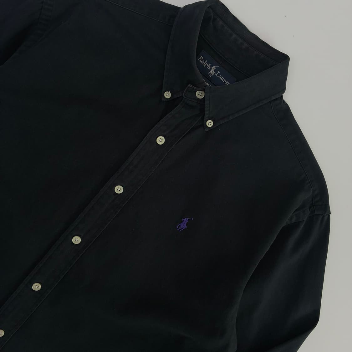 Polo  폴로 랄프로렌 90,s 자수 블랙 코튼 셔츠 상품이미지3