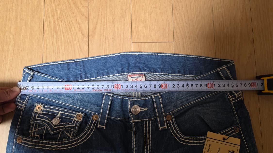 트루릴리젼 화이트 스티치 스트레이트 워싱 데님진 34 상품이미지5