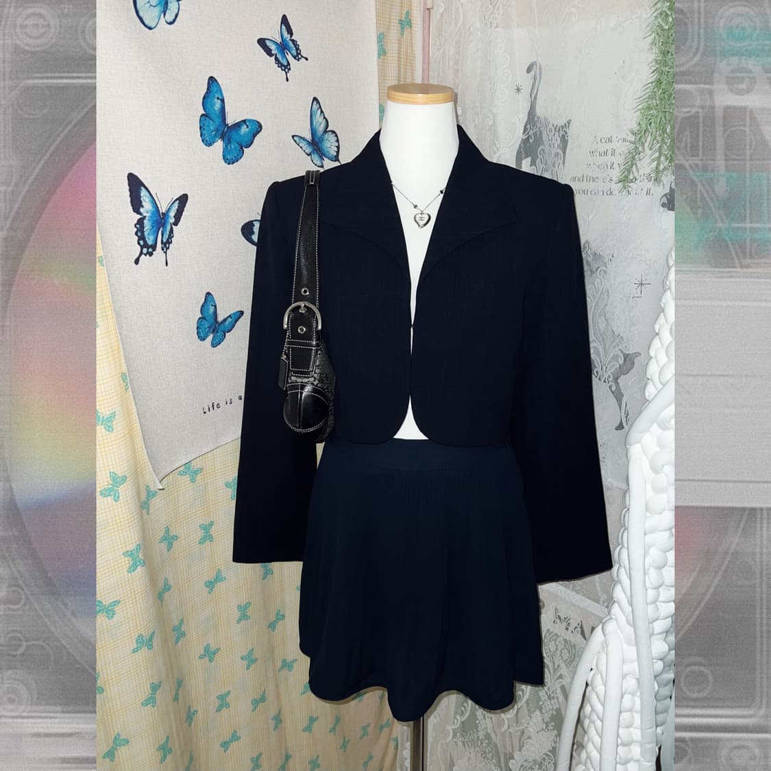 네이비 크롭 자켓 상품이미지7