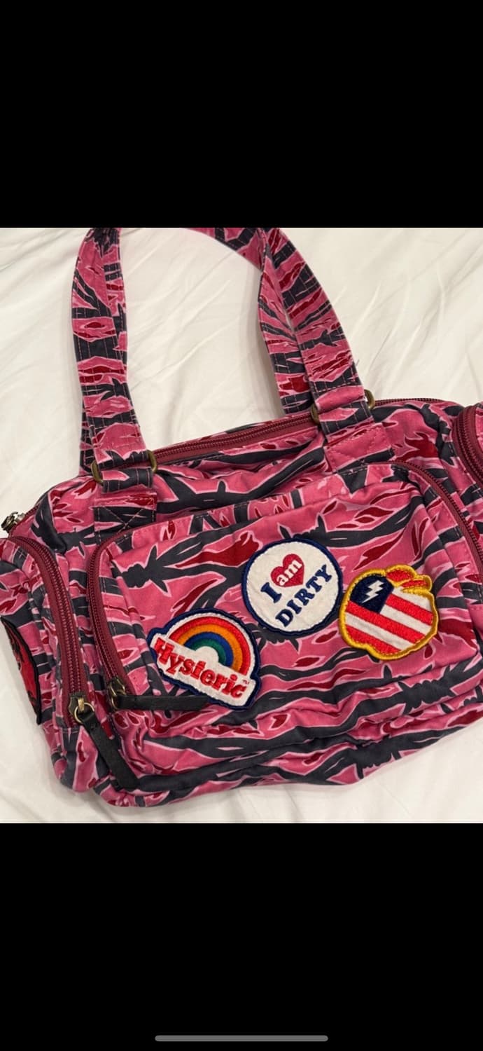 히스테릭 글래머 패치 스크래치 미니 보스턴 백 핑크 상품이미지2