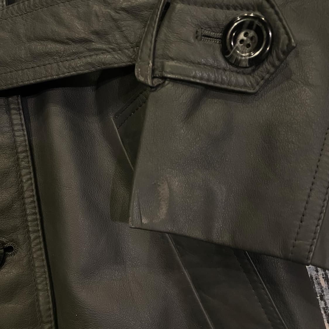 챠콜 트렌치 가죽코트(Ｌ) 상품이미지6