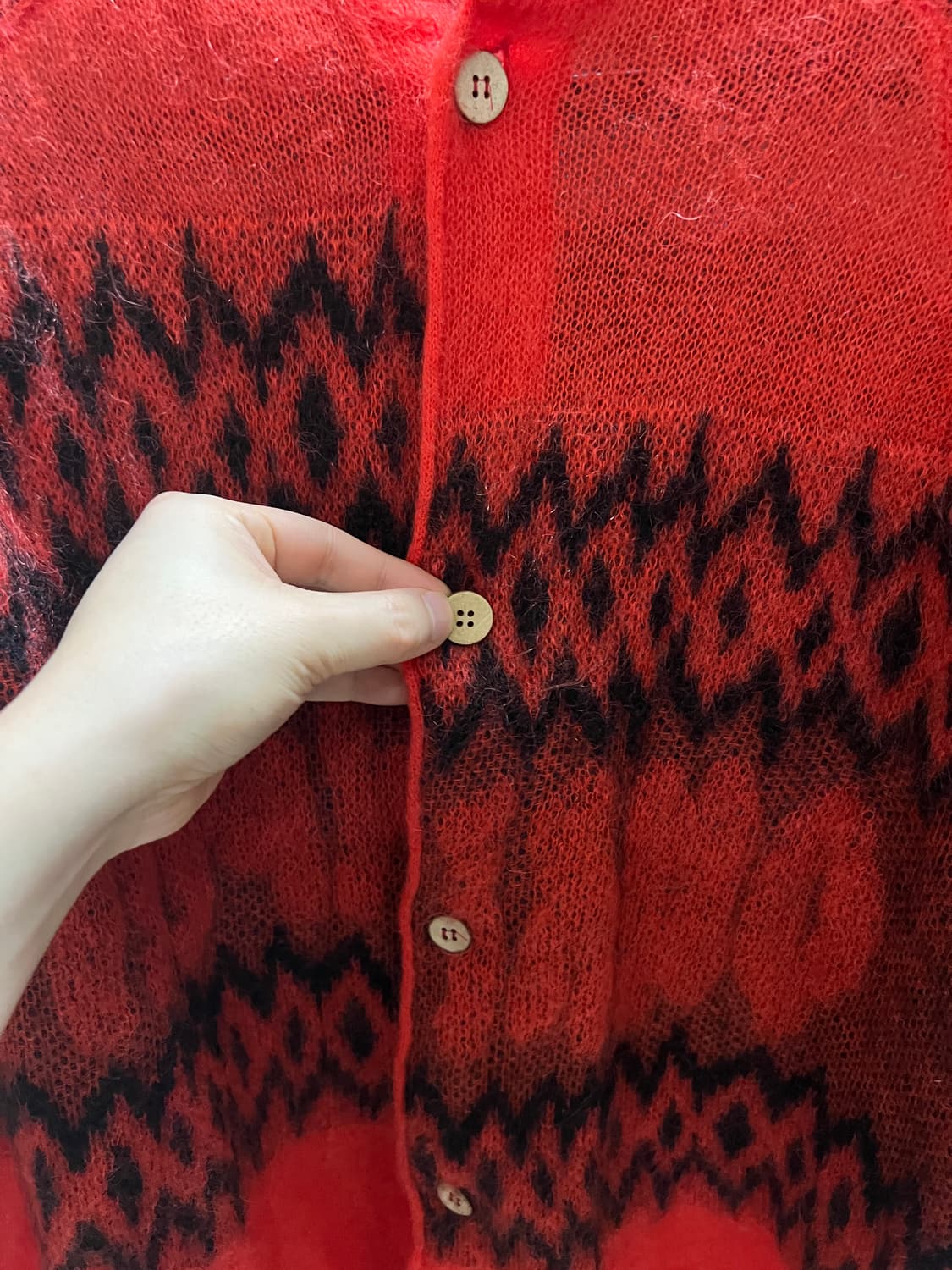 마리아노 크리스마스 가디건 레드 황금사이즈 L판매 상품이미지2