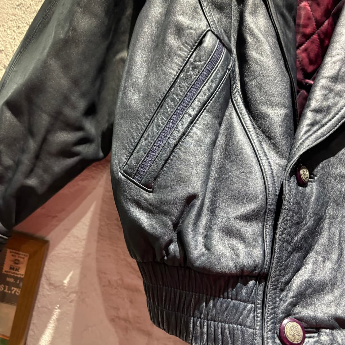 일제 빈티지 레더 봄버 자켓 상품이미지4