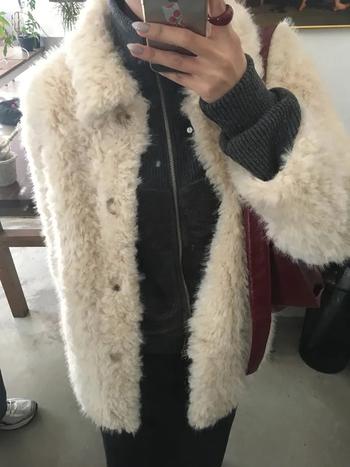 도클 양털 카라 울모80 램스 퍼자켓 상품이미지6