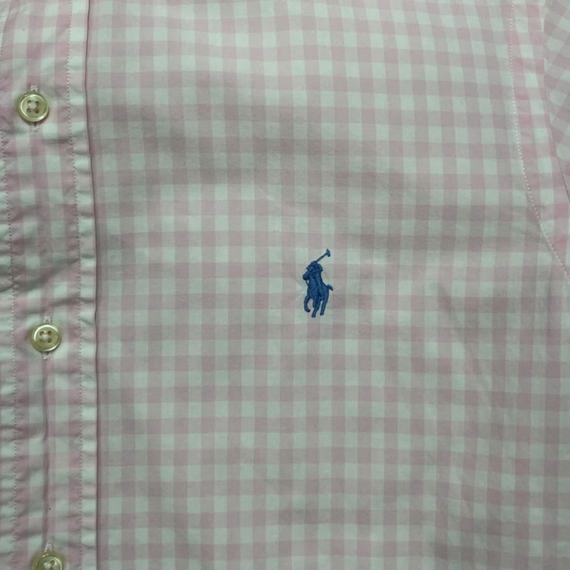 POLO RALPH LAUREN 와이드 카라 깅엄 셔츠 M 상품이미지3