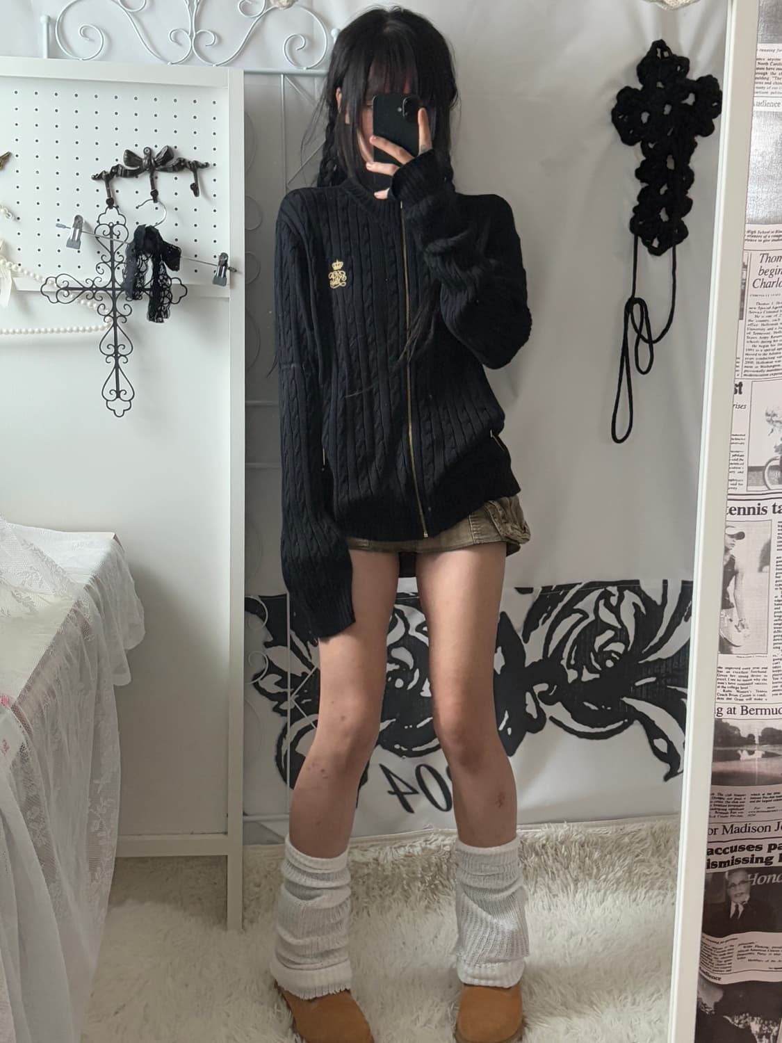 • Polo Black Cable Knit Zip-Up 상품이미지3