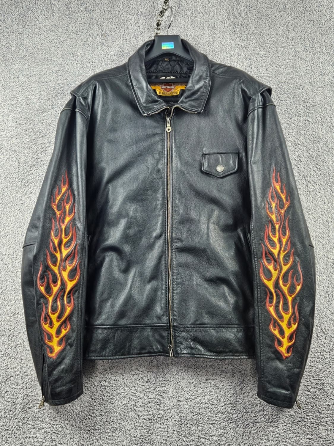 할리데이비슨 라이드프리 바이커 플레임 가죽 자켓 (3XL) / 11366 상품이미지3