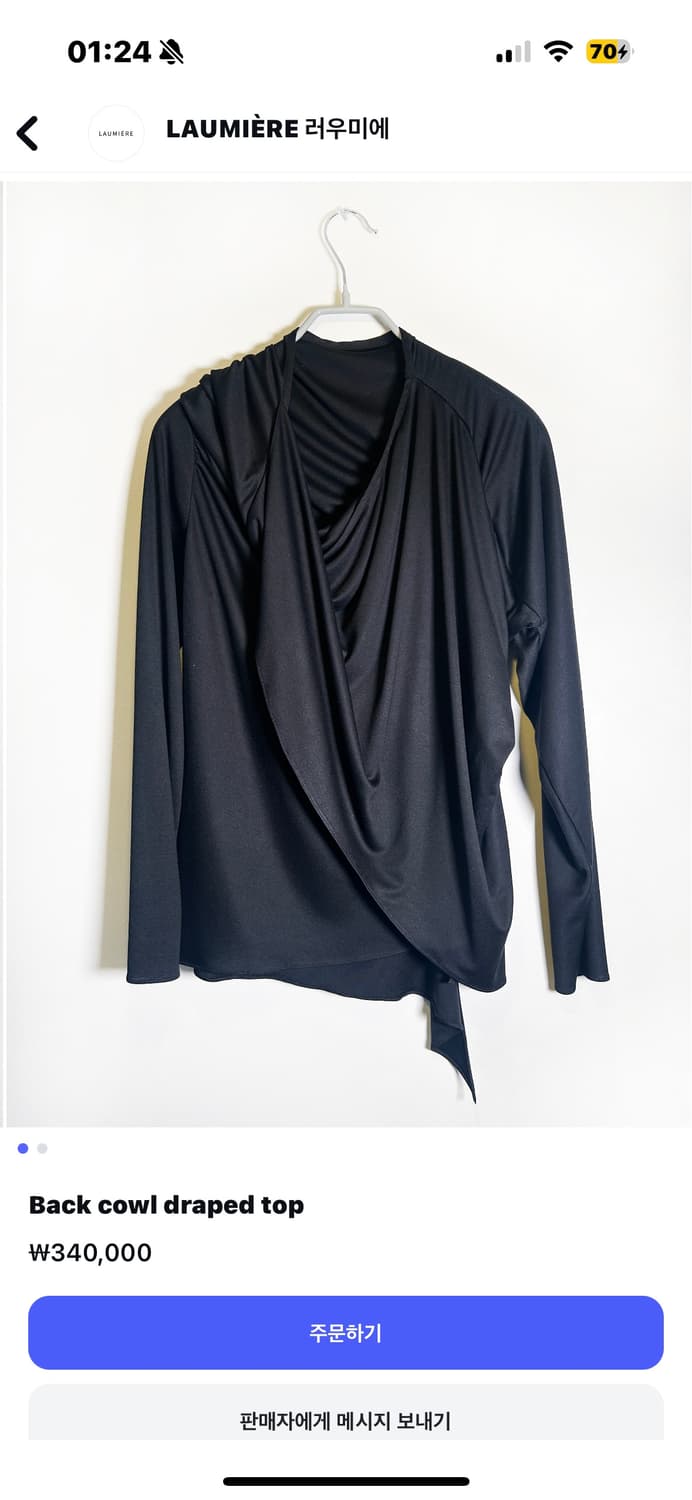 laumiere 러우미에 Back cowl draped top 상품이미지7