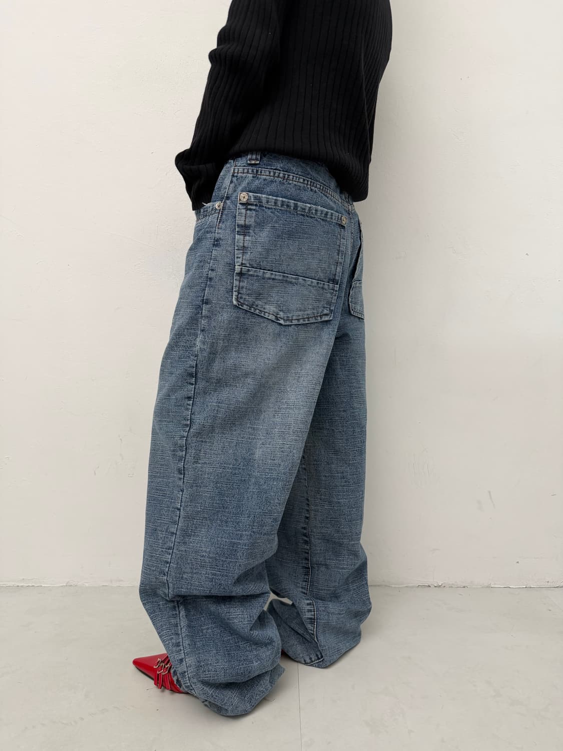 빈티지 중청 와이드 팬츠 상품이미지2