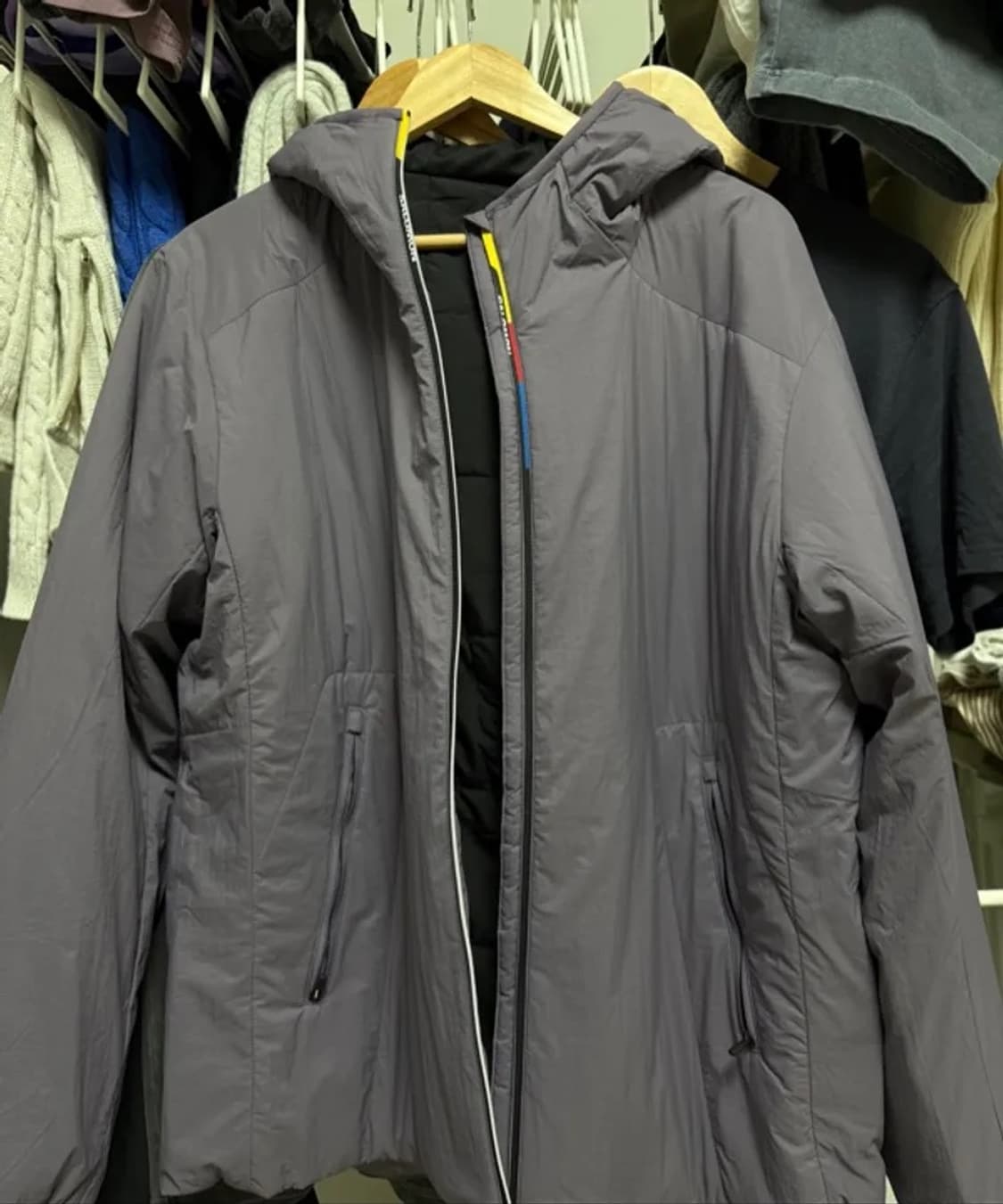 살로몬 모디세이 패딩 자켓 퍼플그레이 L 상품이미지5