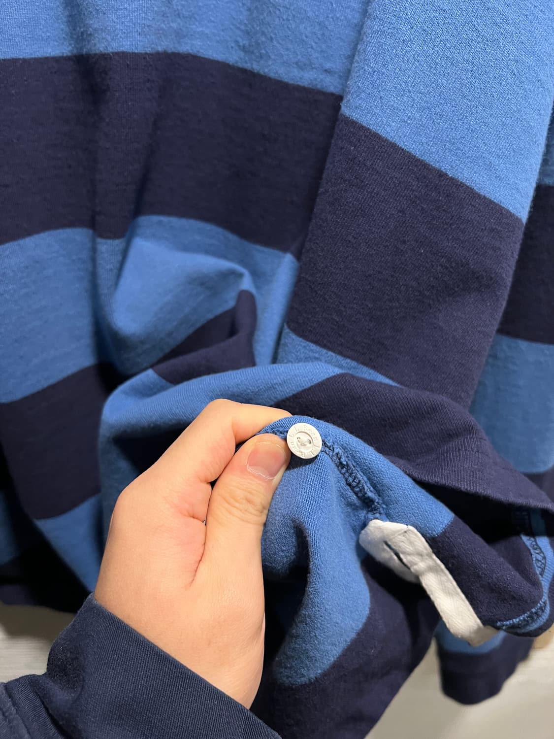 [2XL]L.L.Bean 엘엘빈 파스텔블루 네이비 스트라이프 럭비 티셔츠 상품이미지7