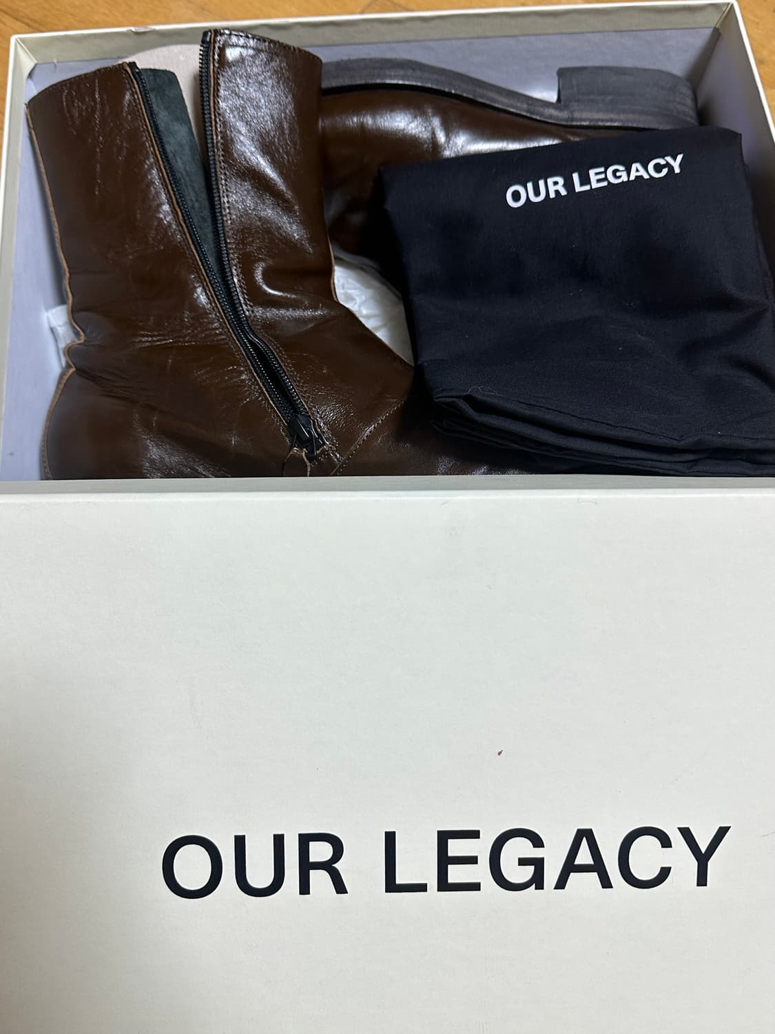 [43사이즈/3회착] 아워레가시 카미온 부츠 올리브 브라운 상품이미지3