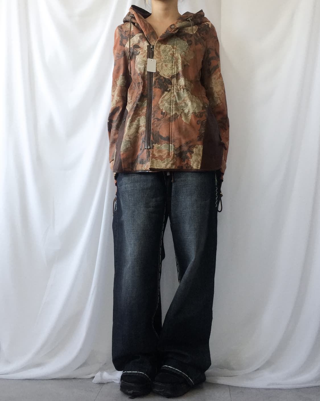 Oriental mood leather hood jacket 상품이미지1