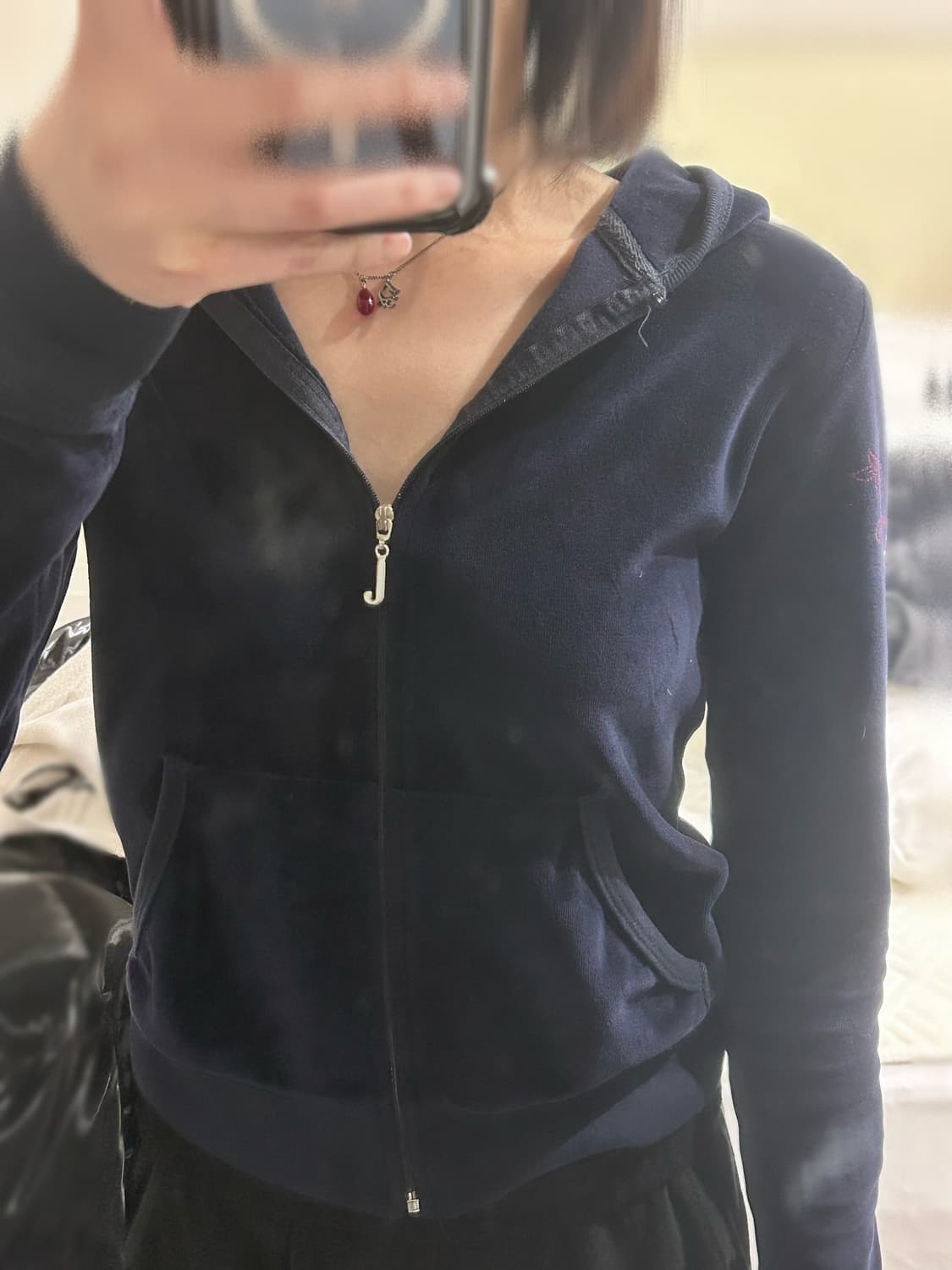 쥬시꾸뛰르 네이비 후드집업 상품이미지3