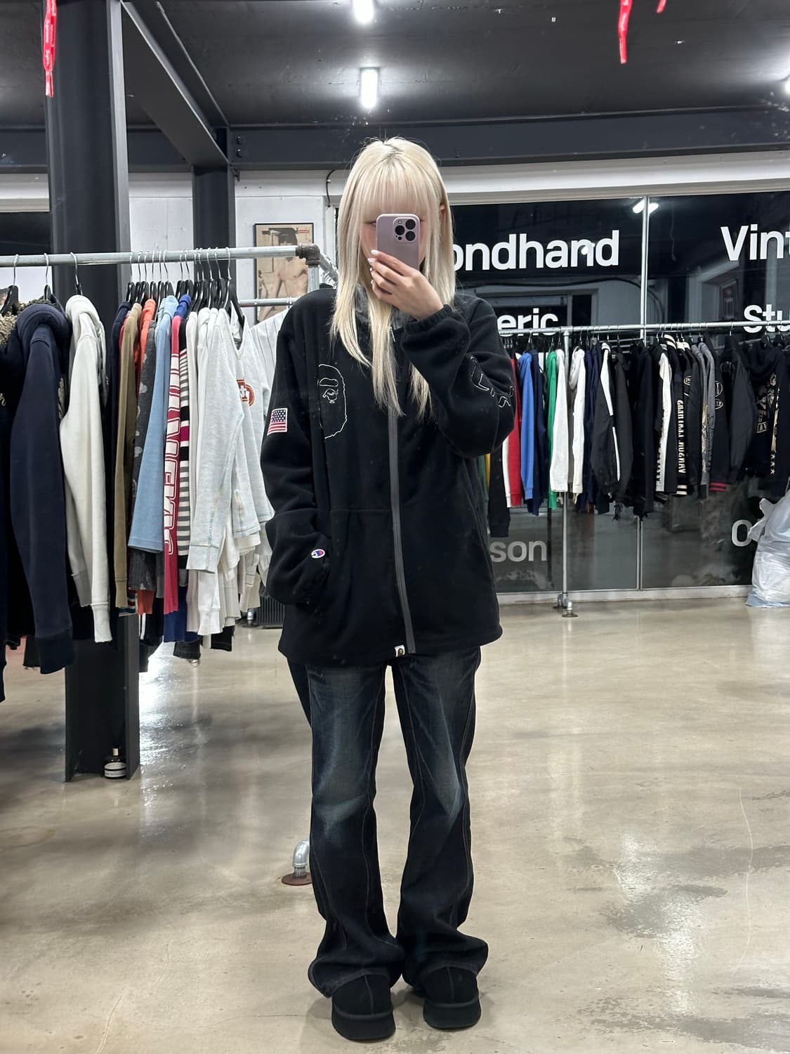 베이프 챔피온 콜라보 후디 플리스 집업 상품이미지2