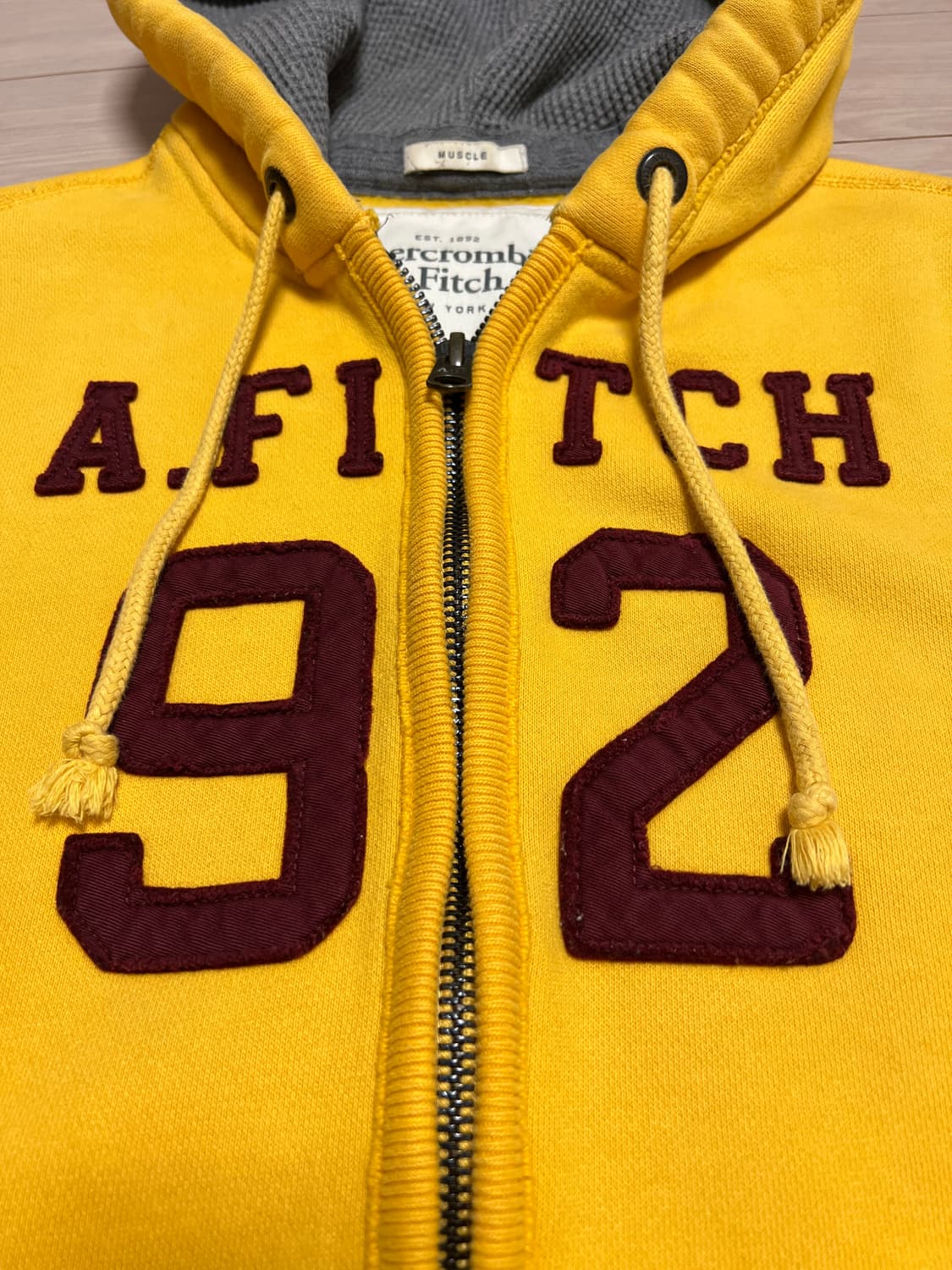 아베크롬비 앤 피치 A&F 92 후드 집업 옐로우 / M (정품) 상품이미지8