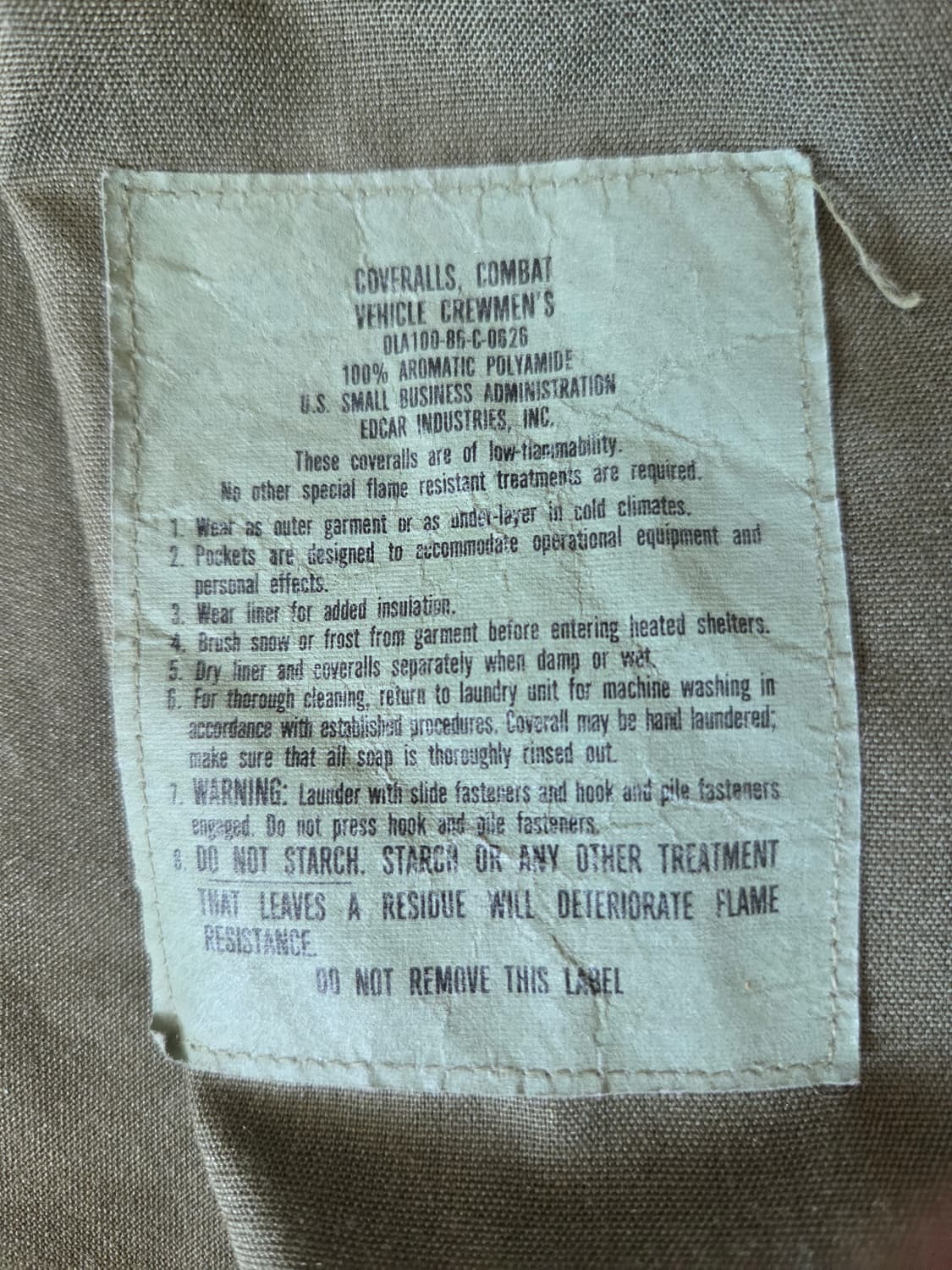 80's CVC Coverall  us army 탱커 오버롤 밀리터리 상품이미지4