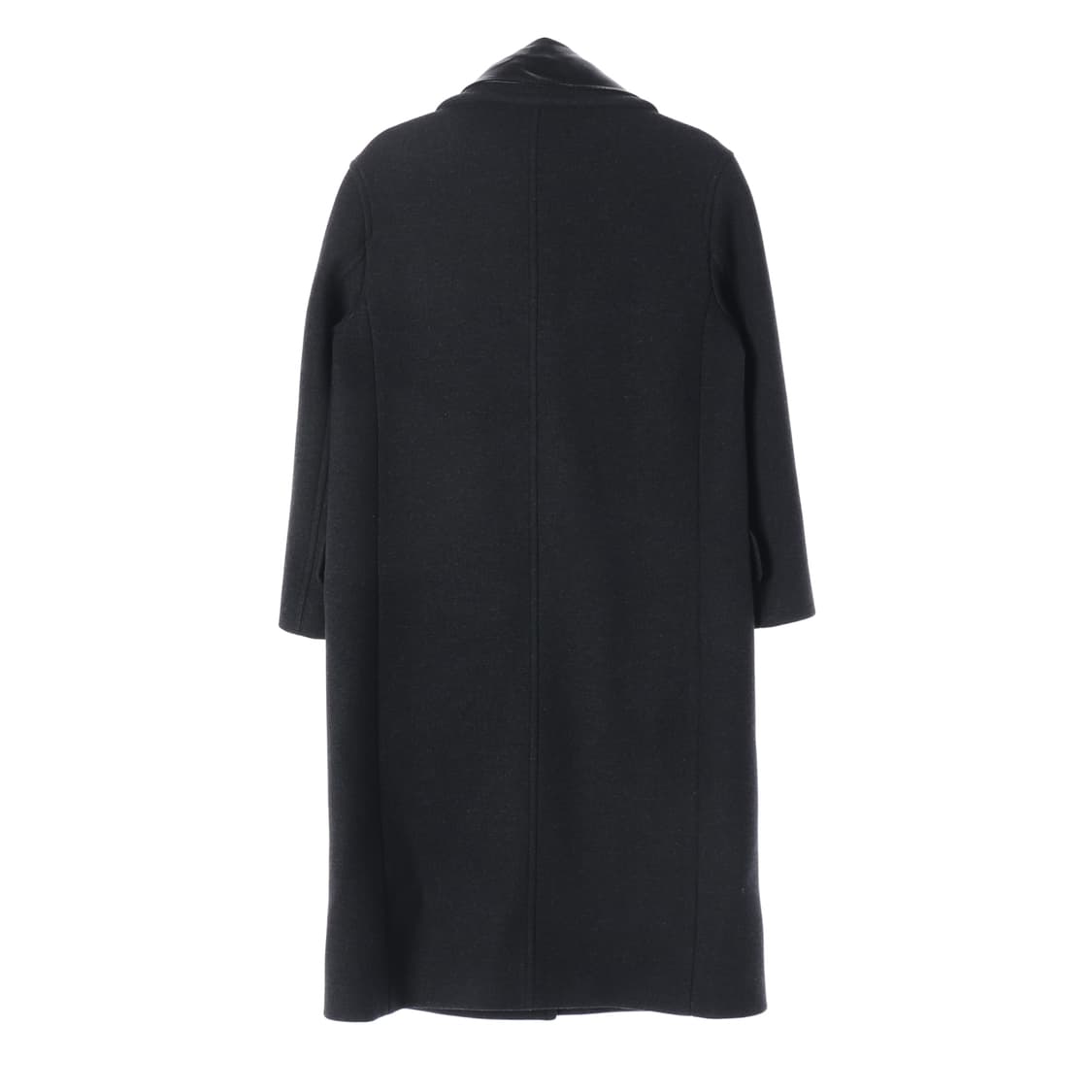 준지 레더 카라 레이어드 더블 버튼 롱 코트 상품이미지3