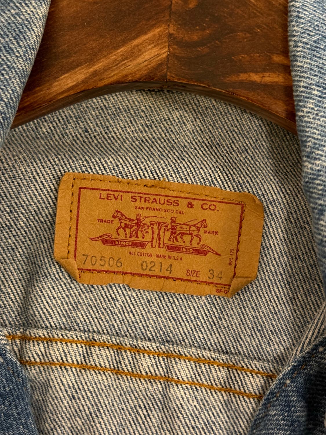 66) 80s USA Levi’s 70506 Denim Trucker J 상품이미지7