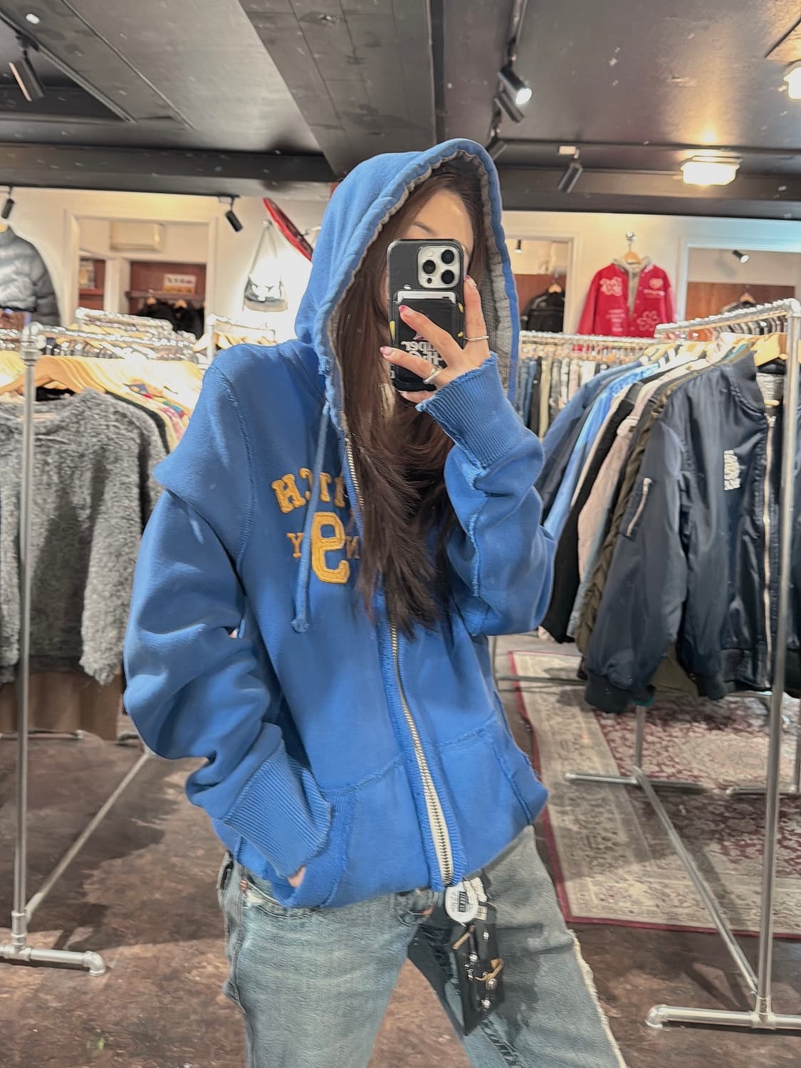 아베크롬비 로고 빈티지 y2k 후드집업 M 상품이미지9