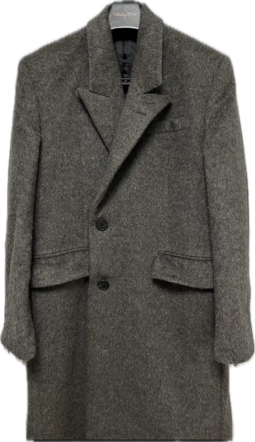 [M] STU 21FW Hairy Half Double Coat Grey 상품이미지3