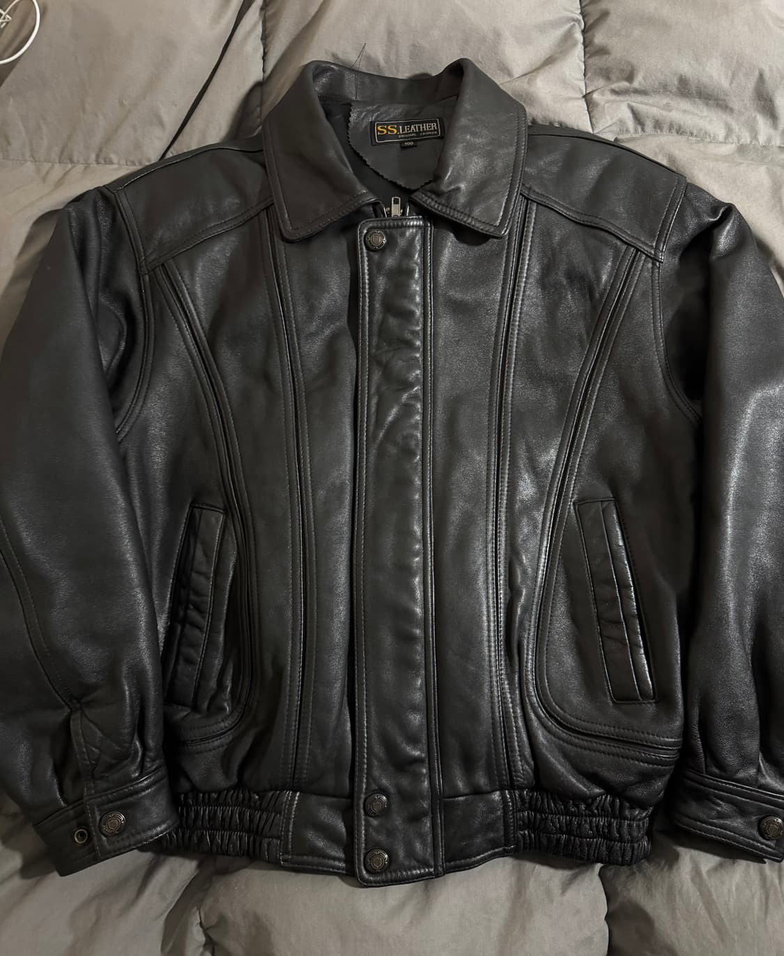 빈티지 레더 봄버 가죽자켓 상품이미지1