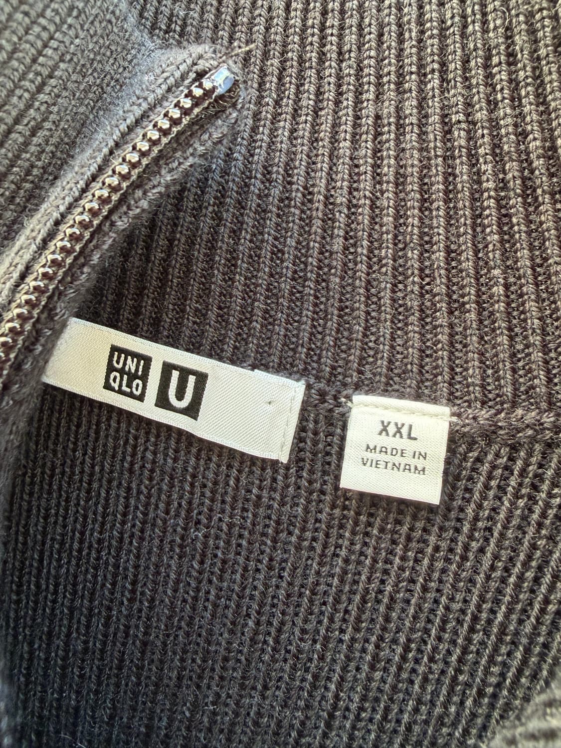 유니클로U 메리노울 블렌드 집업 XXL 풀오버 니트 블랙 르메르 유니클로 상품이미지6