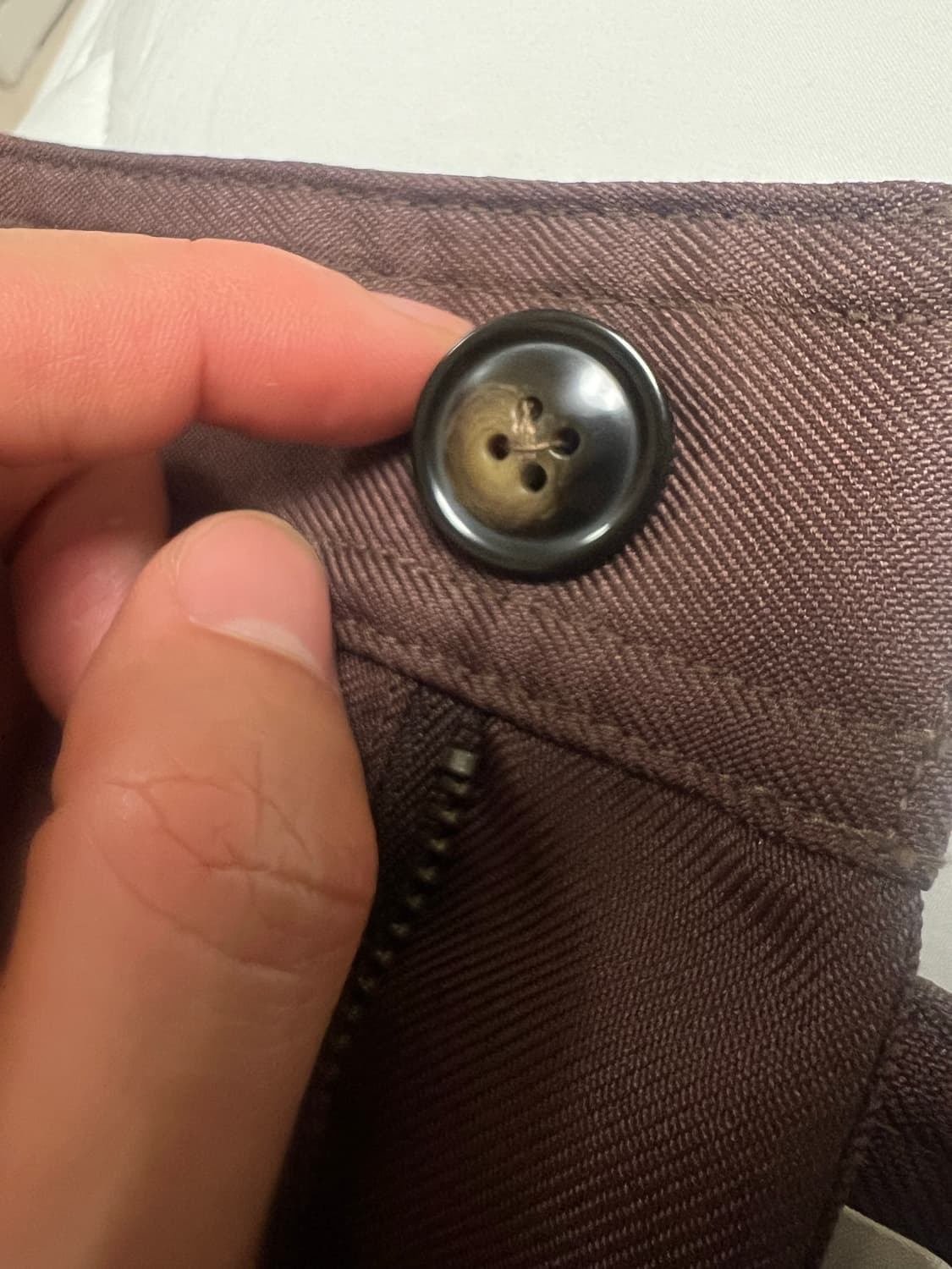 유니클로U/트윌 와이드 팬츠 다크브라운/XL 상품이미지5