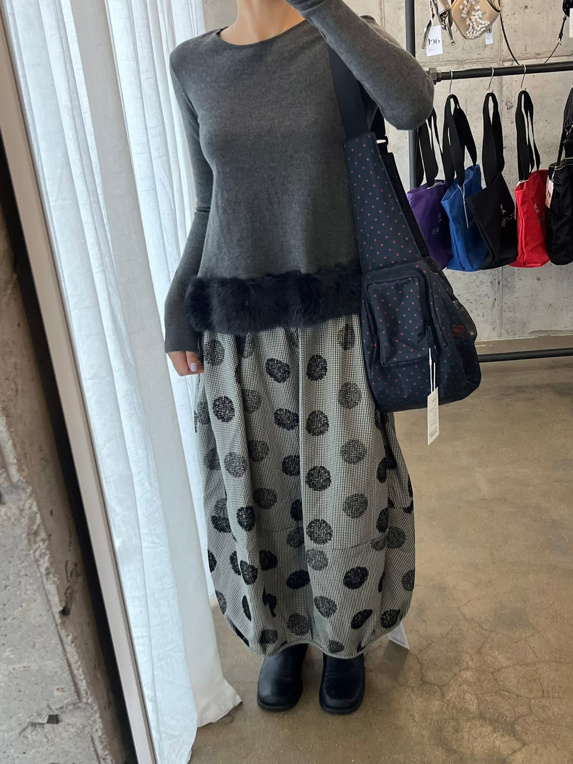 LE CIEL BLEU 퍼 트리밍 탑 상품이미지3