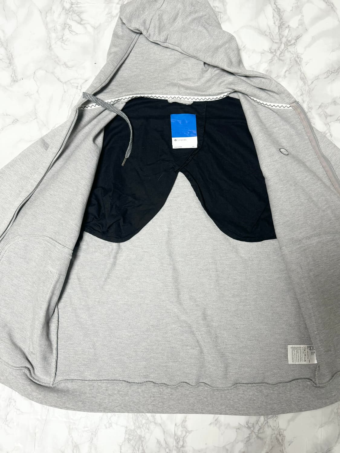 아디다스 삼선 라이트그레이 후드집업 자켓 상품이미지6