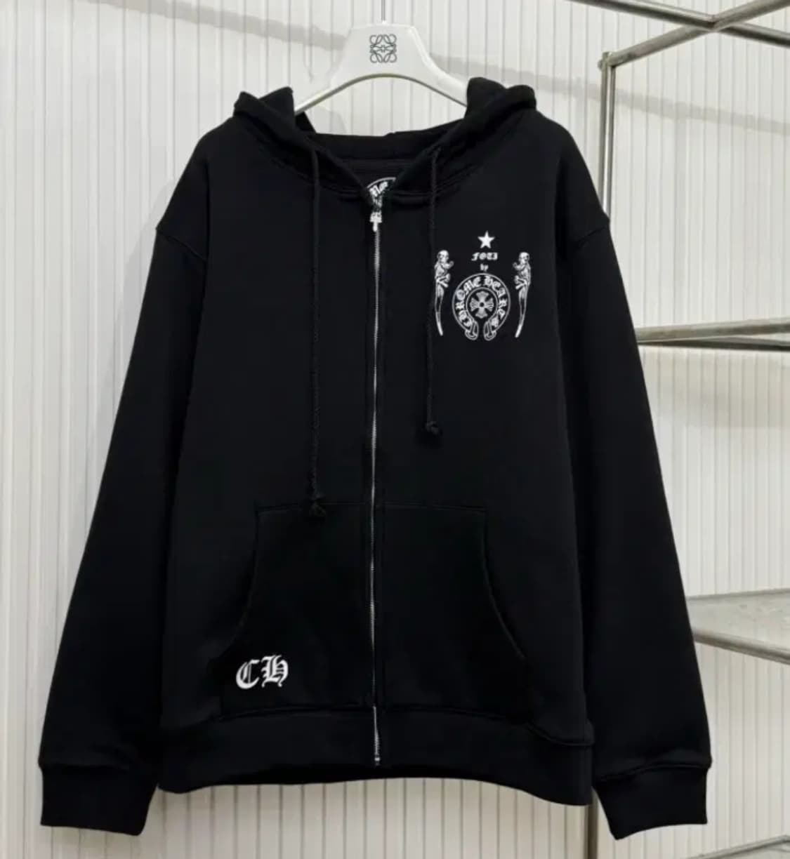 [정품] 크롬하츠X포티 백로고 대거 후드집업 블랙 L 상품이미지2