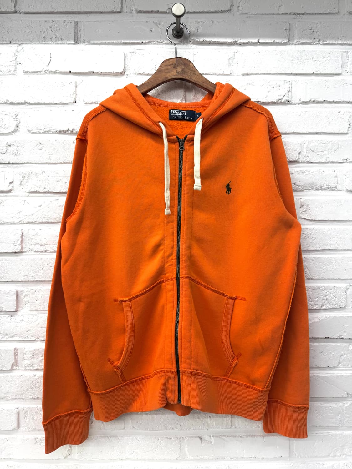 폴로 오렌지 기모 후드집업 상품이미지3