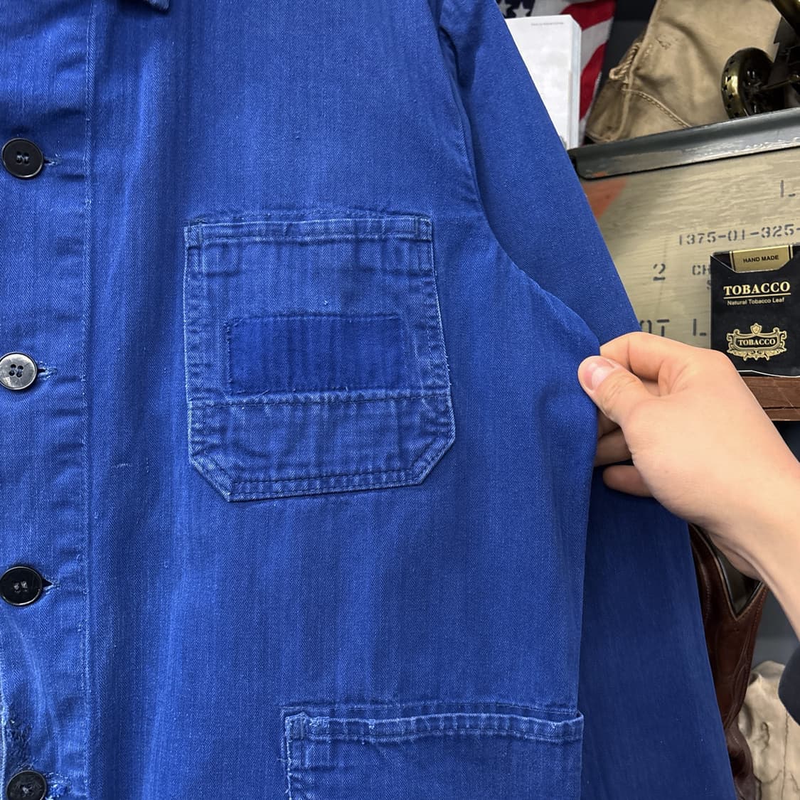 70s 톤온톤 리페어 패치워크 프렌치워크자켓 N556 상품이미지6