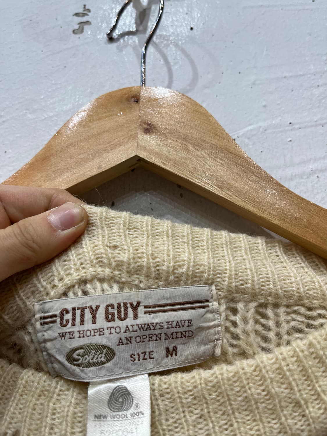 City Guy 퓨어울 아란 케이블 니트 스웨터  상품이미지5