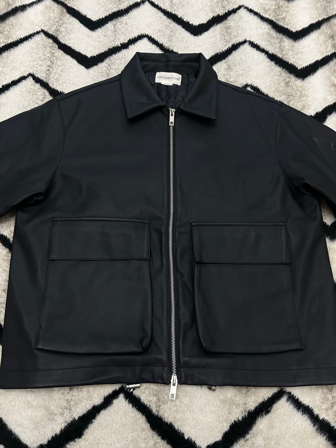 [L]라퍼지스토어 2way 버핑레더 자켓/블랙 상품이미지3