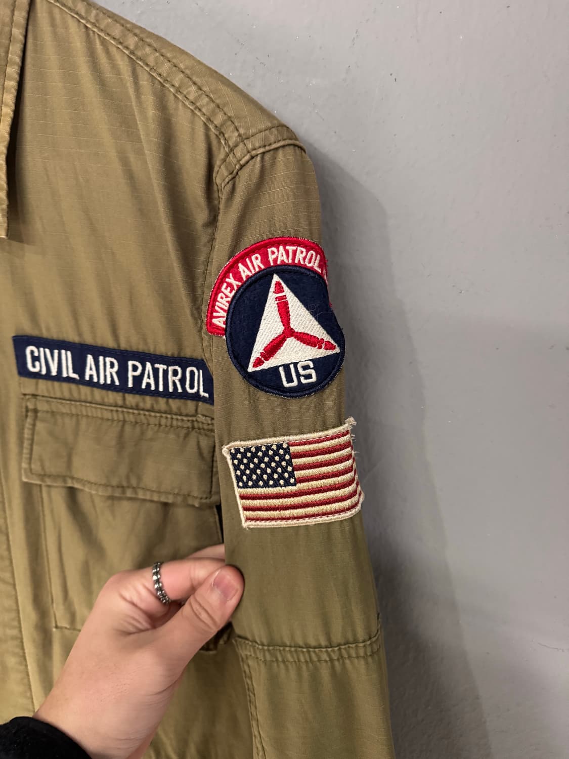 아비렉스 밀리터리 패치 카키 필드자켓  상품이미지5