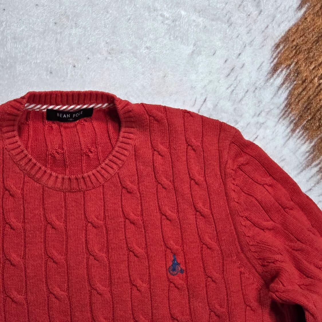 빈폴 오렌지 케이블 니트 상품이미지2