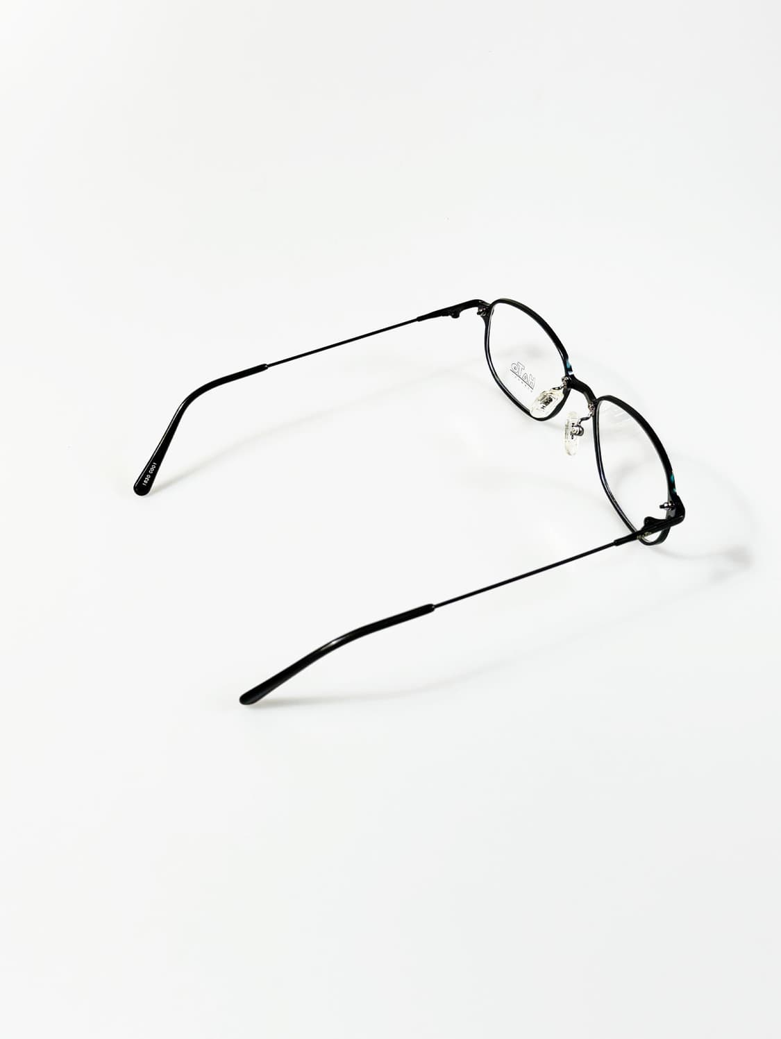 90s HATO 블랙 메탈 슬림 스퀘어 빈티지 안경 상품이미지4