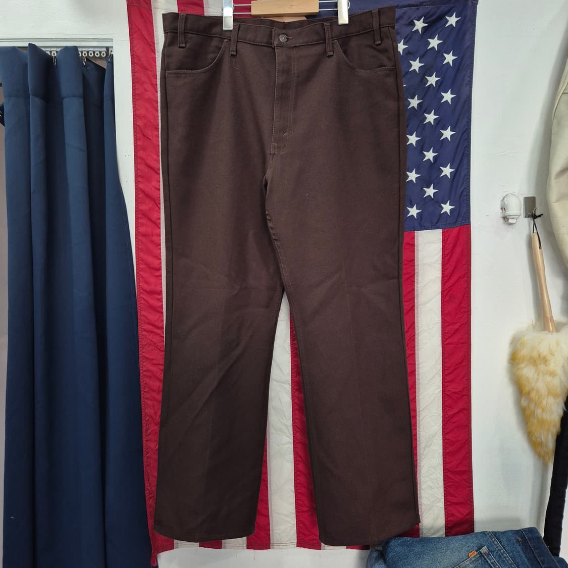 70-80s 리바이스 LEVIS 메카닉 브라운 팬츠 부츠컷 517 상품이미지1