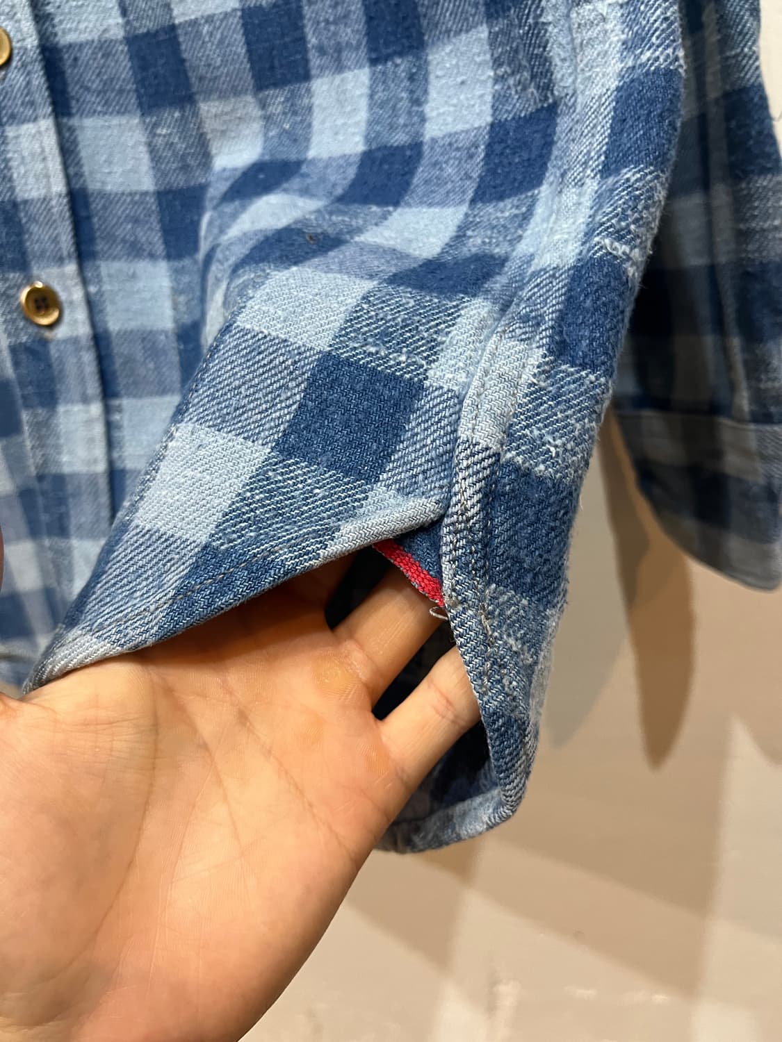 BLUEBLUE 재팬 체크 플란넬 셔츠 Made in JAPAN  상품이미지5