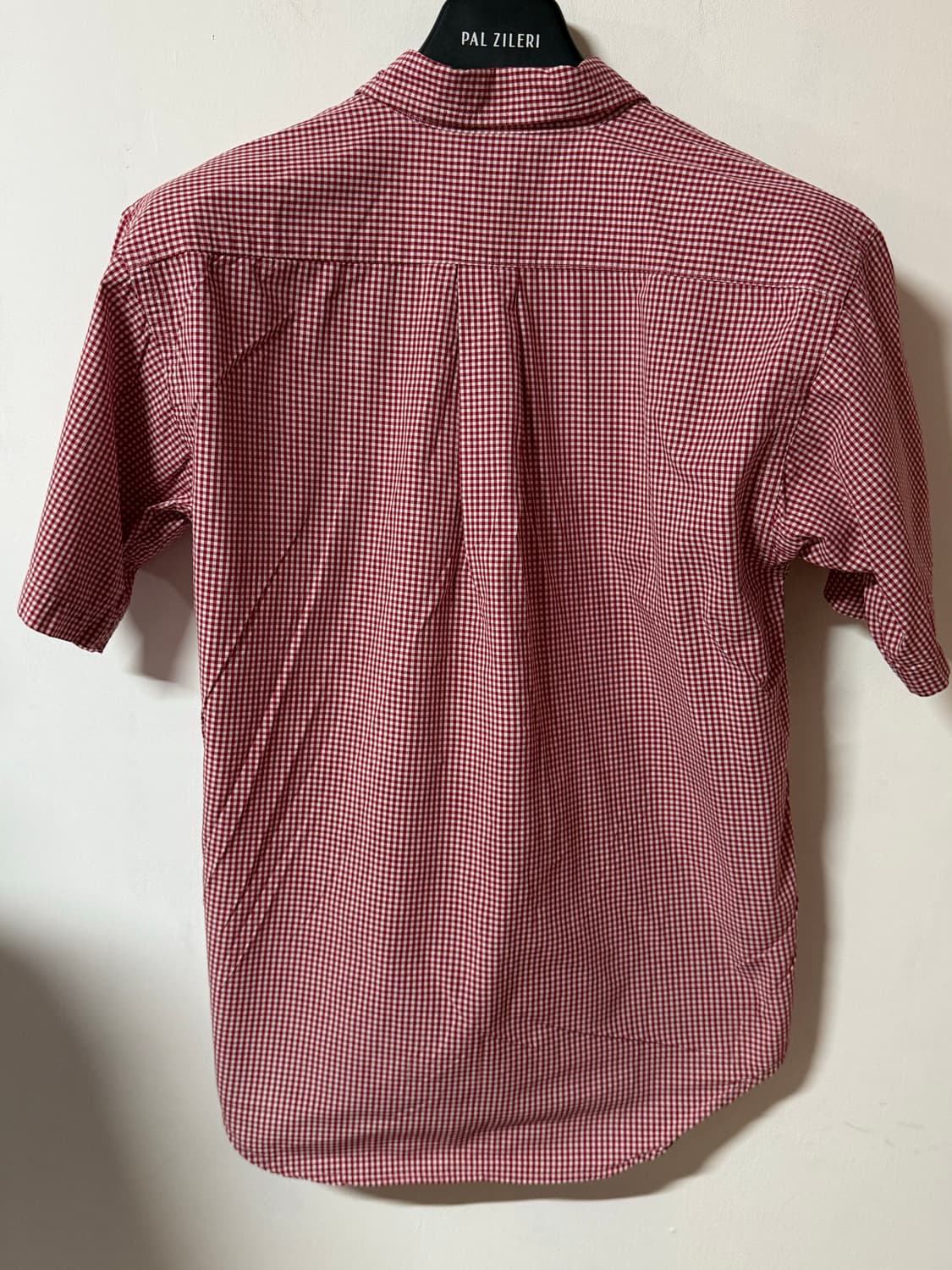 폴로 랄프로렌 레드 y2k 깅엄체크 반팔 셔츠 상품이미지4