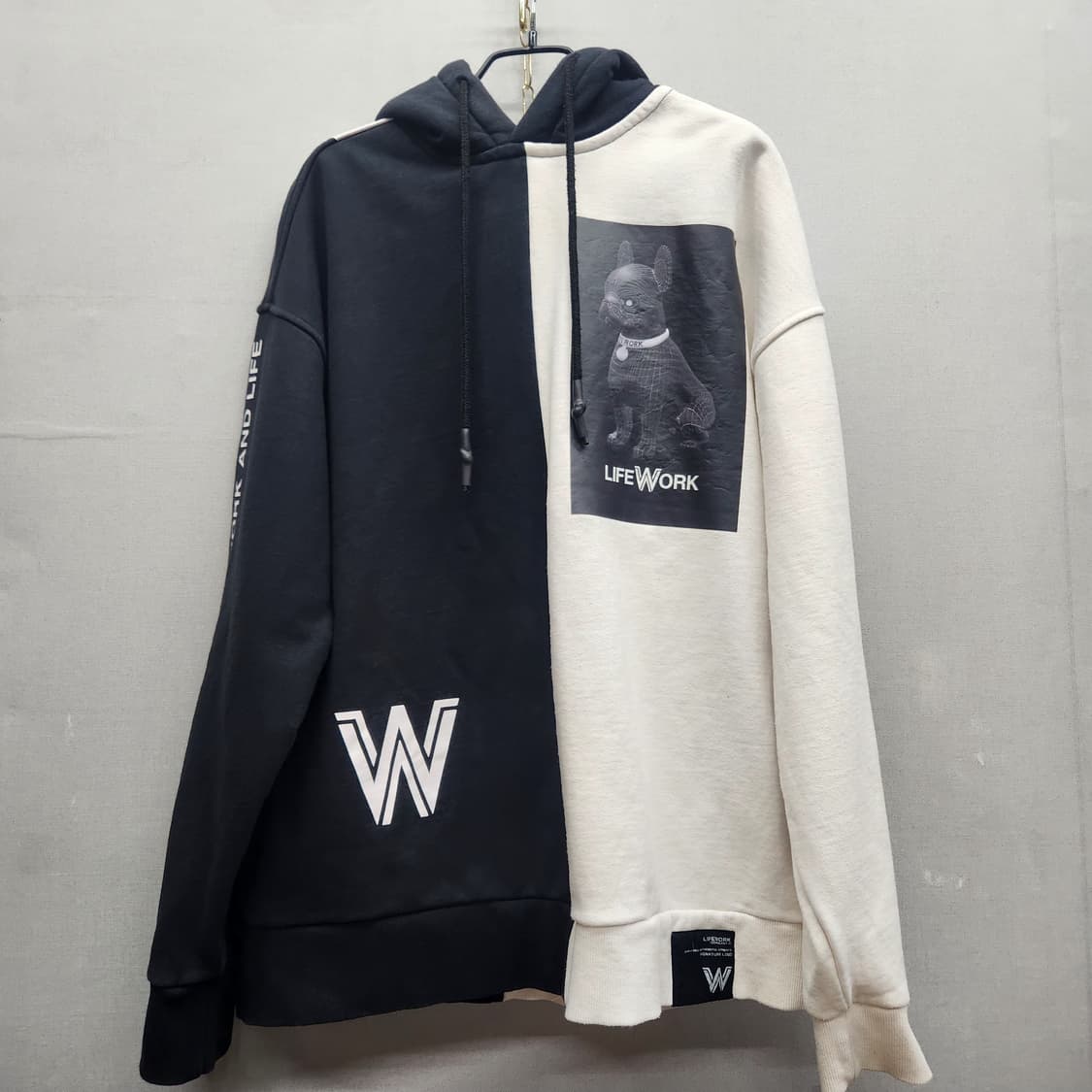 라이프워크 블랙/화이트 디자인 후드티 L 상품이미지1