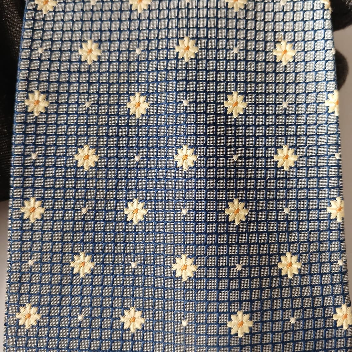 발렌티노 실크 네이비 플라워 패턴 넥타이 9.6cm A등급 A19841 상품이미지6