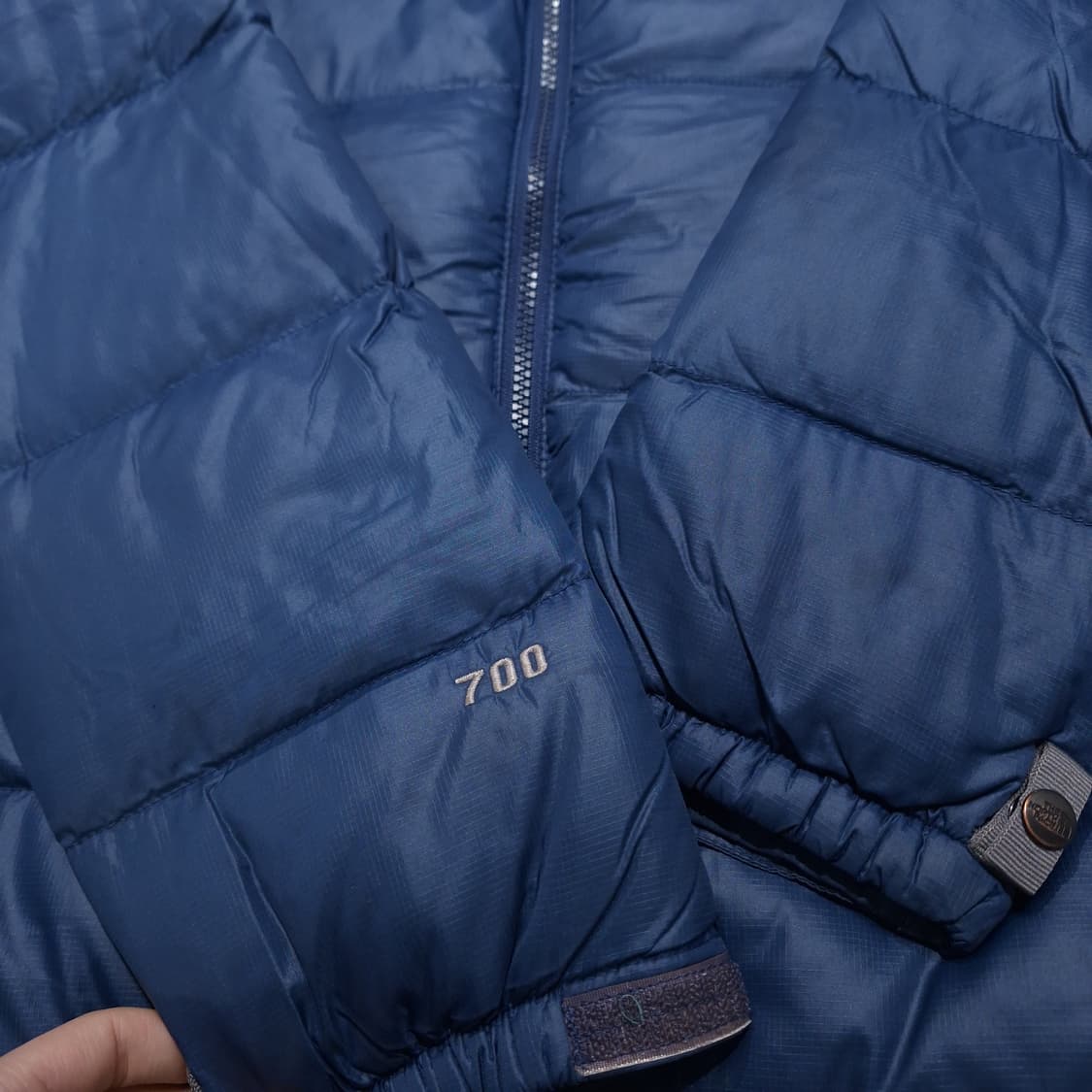 노스페이스 700 블루 톤톤 자수로고 눕시 거위털 구스다운 패딩 점퍼 상품이미지10