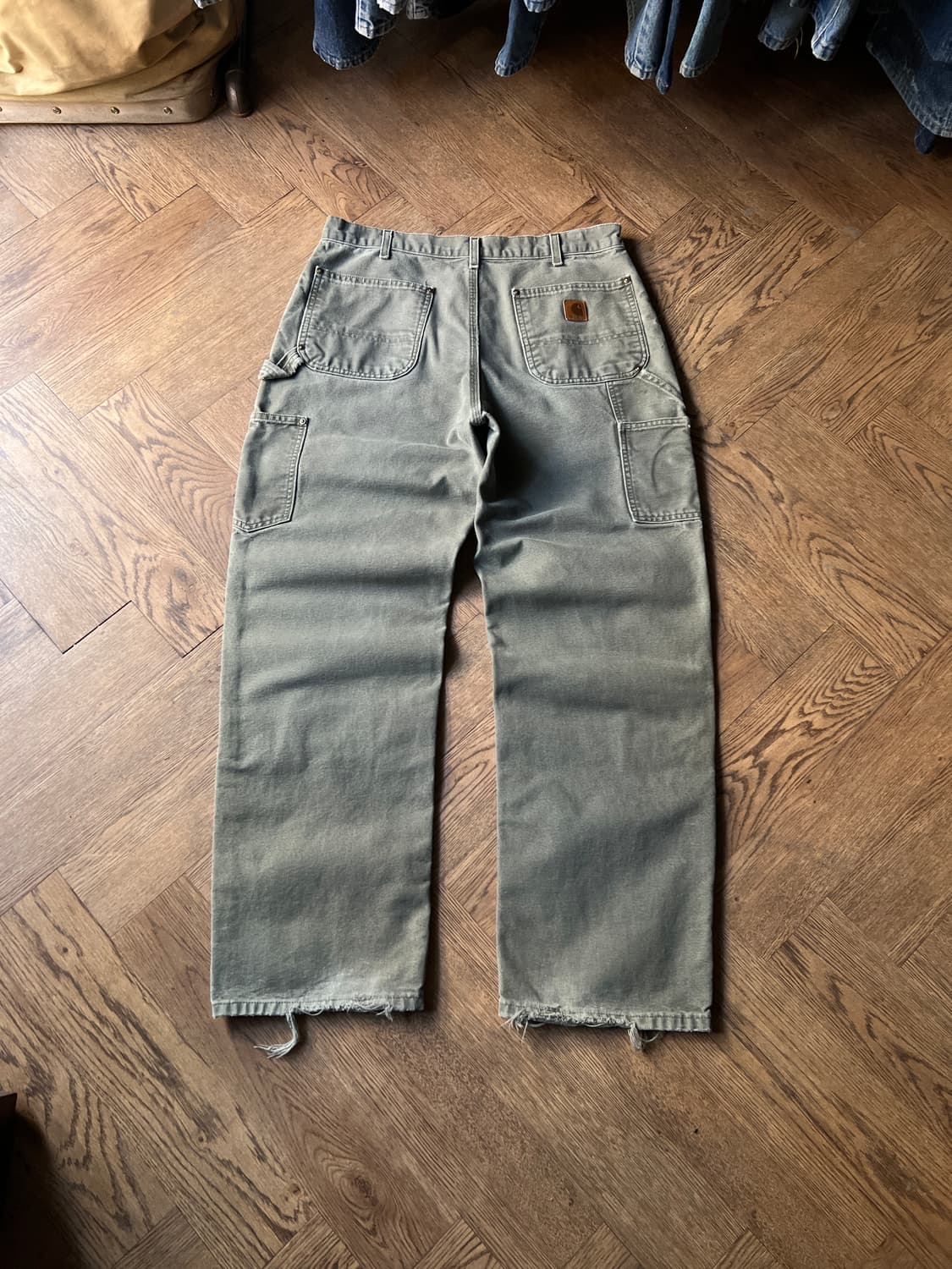 [34]칼하트 USA 빈티지 워싱 모스그린 더블니 워크 팬츠 상품이미지2