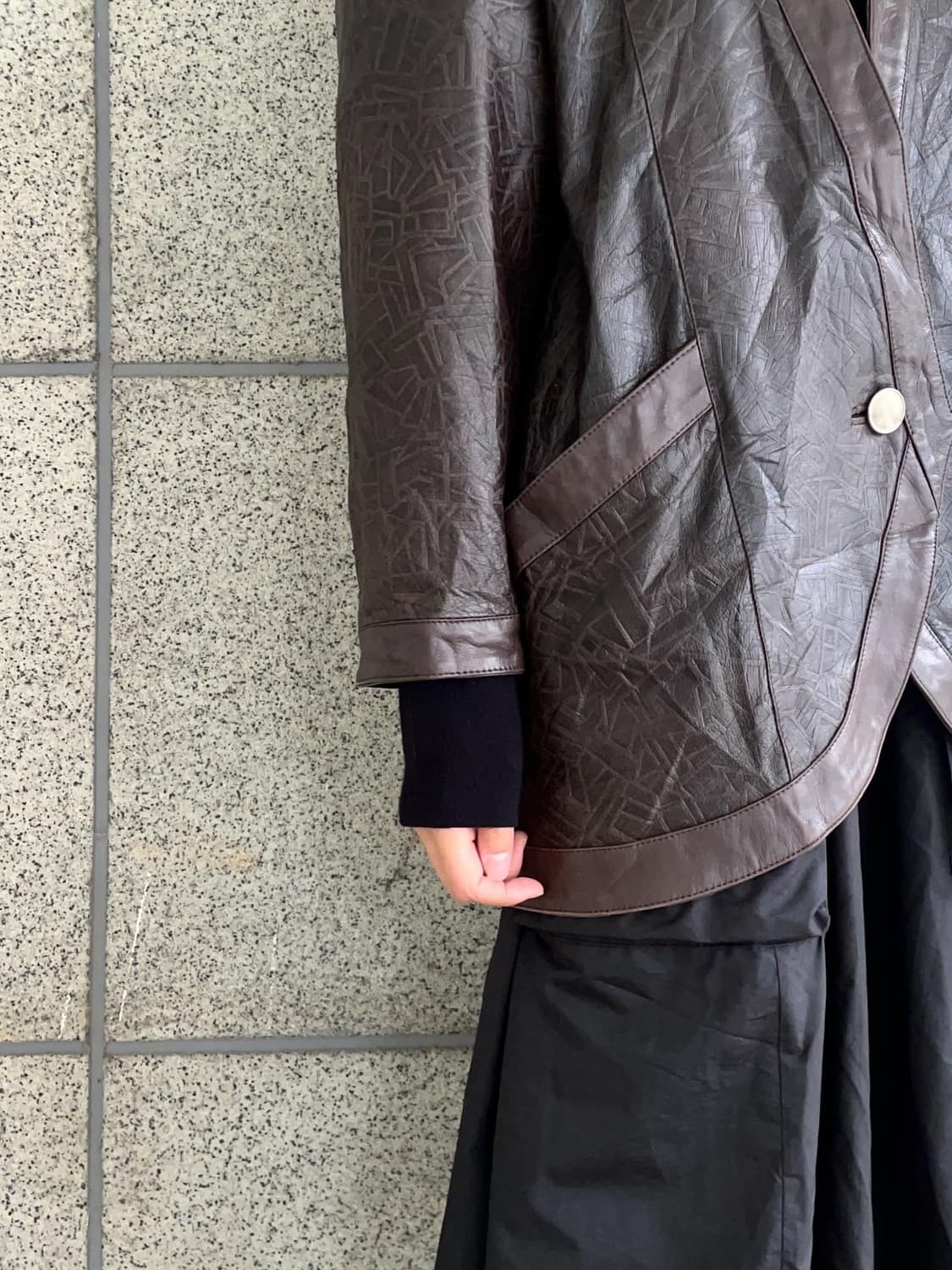 Brown ethnic robe sheepskin jacket  상품이미지3