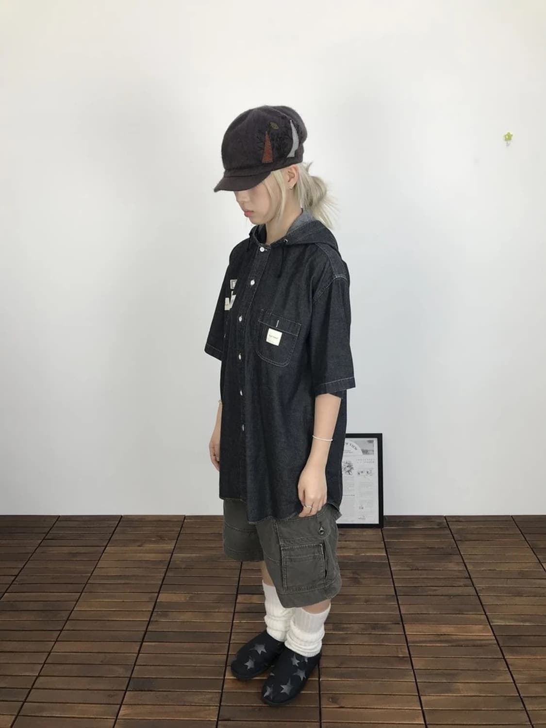 Karl Helmut Patchwork Hooded S/S Shirt 상품이미지1