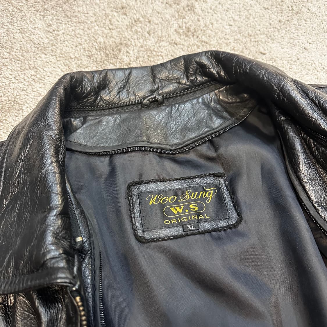 빈티지 블랙 소가죽 봄버 자켓XL 상품이미지3