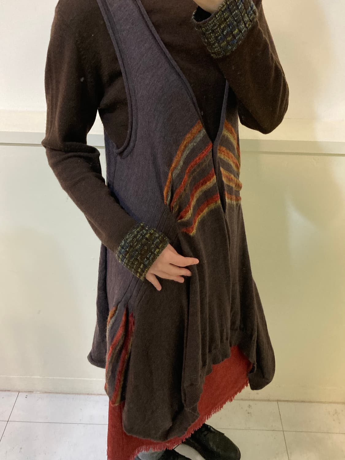 울 75% 에스닉 레이어드 원피스 상품이미지9