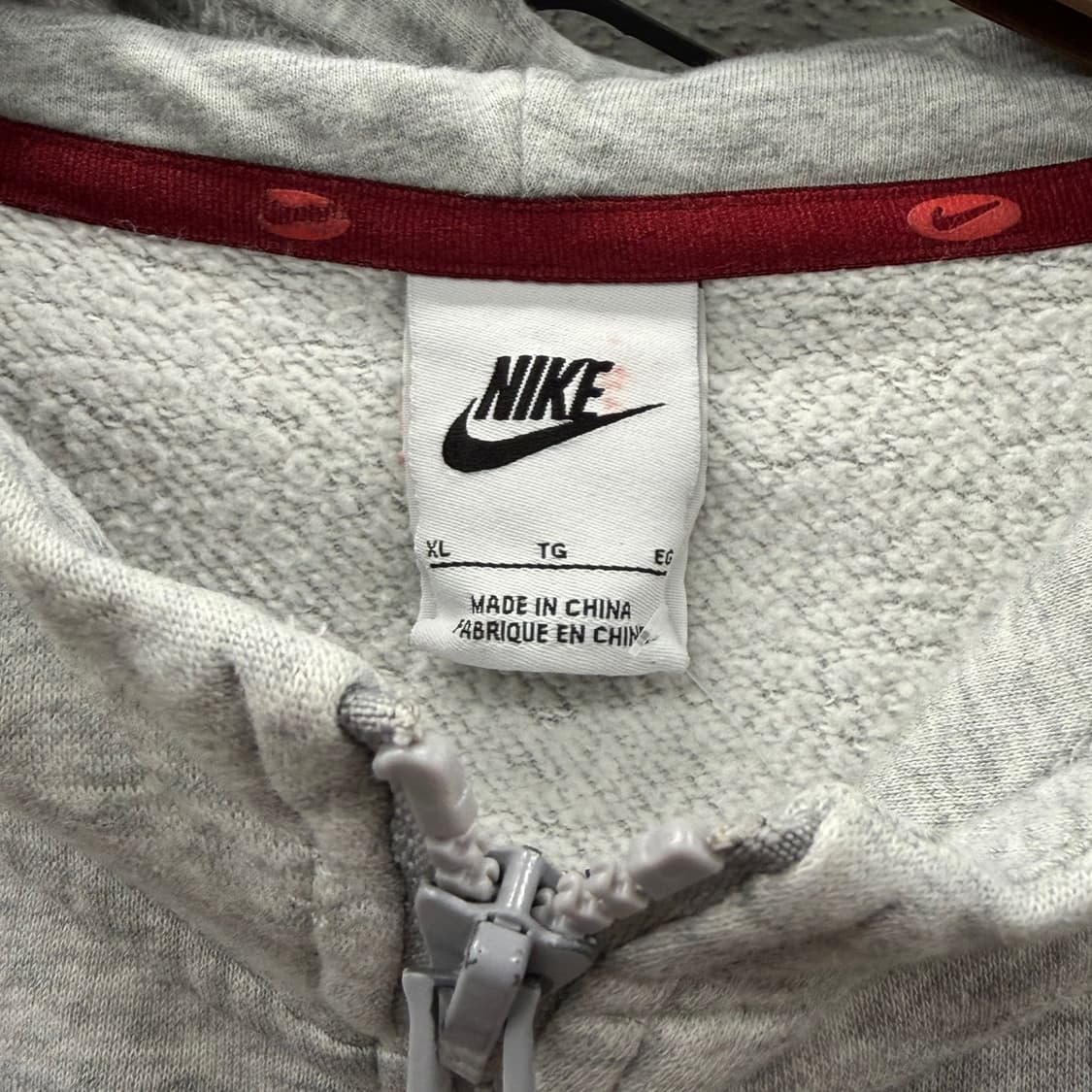 나이키 올드스쿨 후드집업 앙상블 스우시 로고 하이넥 디테일 멜란지그레이 상품이미지2